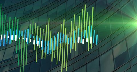 Digital Data Processing Over Modern Glass Building - Download Free Stock Images Pikwizard.com
