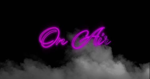 Neon Purple On Air Sign with Smoke Effect Dark Background - Download Free Stock Images Pikwizard.com