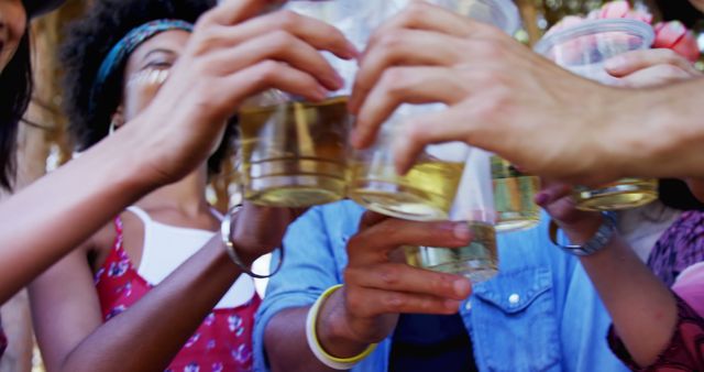 Diverse Group Toasting at Outdoor Celebration - Download Free Stock Images Pikwizard.com