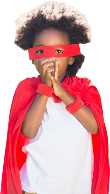 Confident African American Girl in Superhero Costume on Transparent Background - Download Free Stock Videos Pikwizard.com