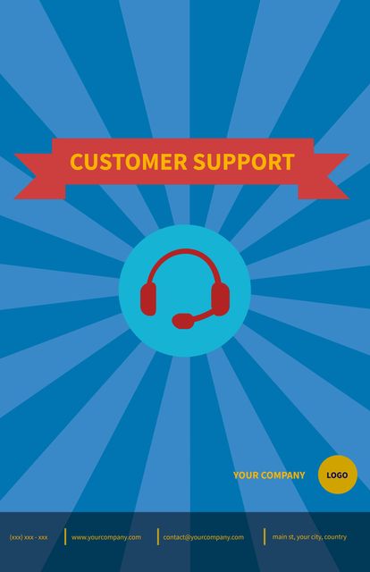 Professional Customer Support Concept with Headset Icon - Download Free Stock Templates Pikwizard.com