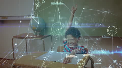 Excited Child Engaging with Interactive Digital Education