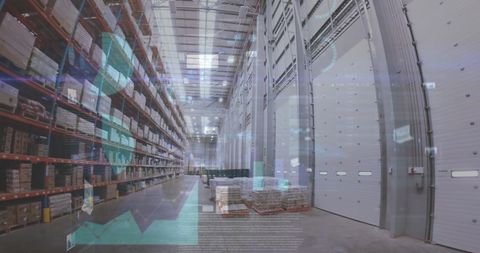 statistical data overlay on modern warehouse interior - Download Free Stock Images Pikwizard.com