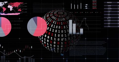 Global Data Processing with Binary Code Background - Download Free Stock Images Pikwizard.com