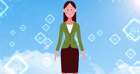 Businesswoman Icon with 6G and Digital Cloud Concept - Download Free Stock Images Pikwizard.com
