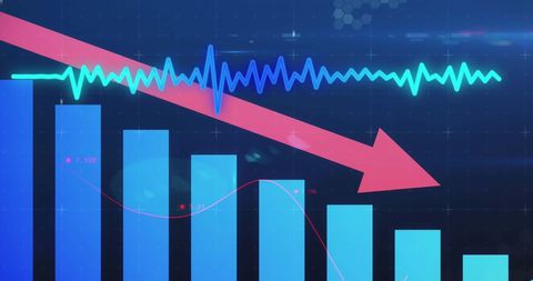 Visualizing Economic Decline and Financial Trends with Data Charts - Download Free Stock Images Pikwizard.com