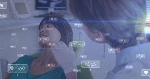 Patient Receiving Dental Exam with Modern Technology Influence