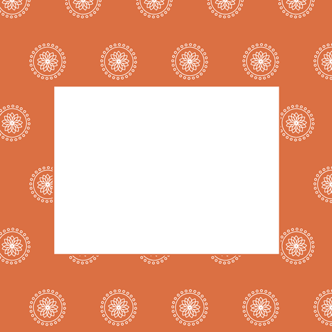 Orange Frame with Delicate White Pattern on Transparent Background - Download Free Stock Videos Pikwizard.com