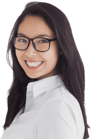 Smiling Asian Businesswoman Professionally Isolated on Transparent Background
