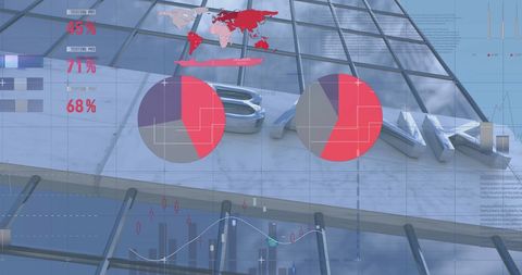 Futuristic Data Visualization on Commercial Building Façade - Download Free Stock Images Pikwizard.com