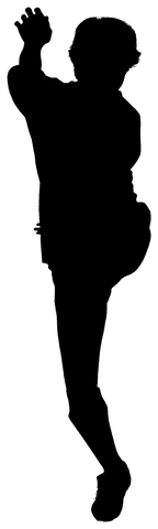 Dynamic Silhouette of Athlete in Midair Kick on Transparent Background