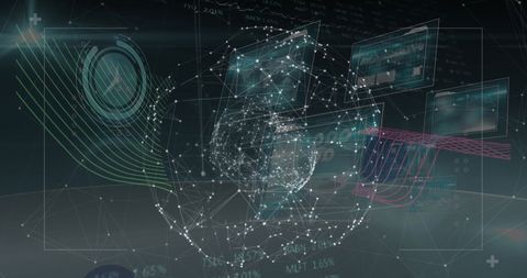 Global Data Processing Concept with Digital Clock Interface - Download Free Stock Images Pikwizard.com