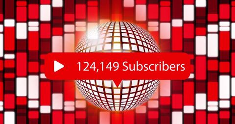 disco ball with 124,149 subscribers celebrating online milestone - Download Free Stock Images Pikwizard.com