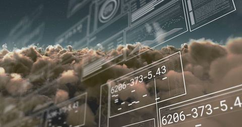 Digital Data Interfaces Hovering Above Cloudscape - Download Free Stock Images Pikwizard.com