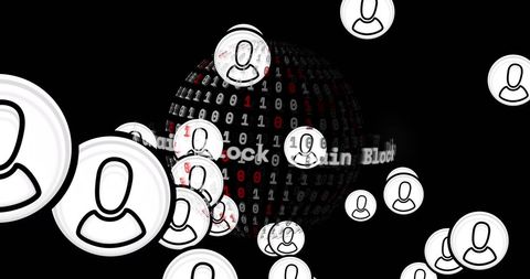 Digital Icons with Binary Code and Globe in Tech Concept - Download Free Stock Images Pikwizard.com