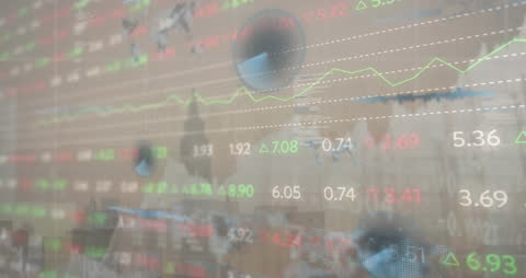 Global Business Data Digital Interface with Cityscape