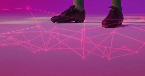 Athlete with Digital Network and Soccer Cleats