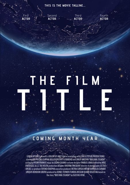 Cosmic Movie Poster Template with Starry Backdrop and Planet - Download Free Stock Templates Pikwizard.com