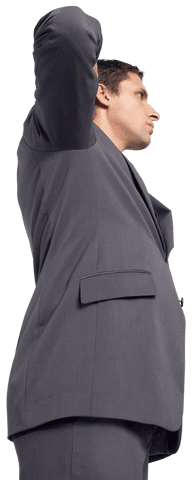 Focused Caucasian Businessman with Serious Expression on Transparent Background