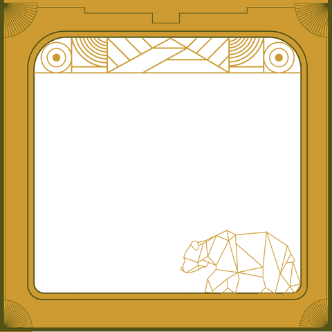 polygonal bear outline inside art deco frame transparent design - Download Free Stock Videos Pikwizard.com