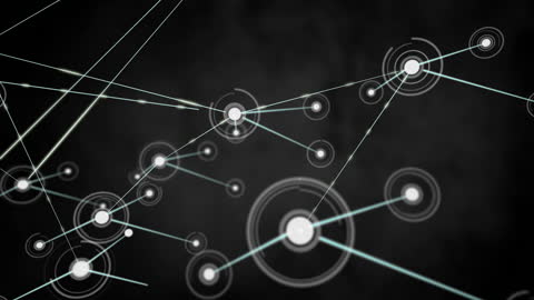 Animation of Digital Network Connections on Gray Background
