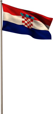 Transparent croatian flag waving on pole vector illustration