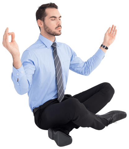 Transparent Businessman in Lotus Pose Relaxing - Download Free Stock Videos Pikwizard.com