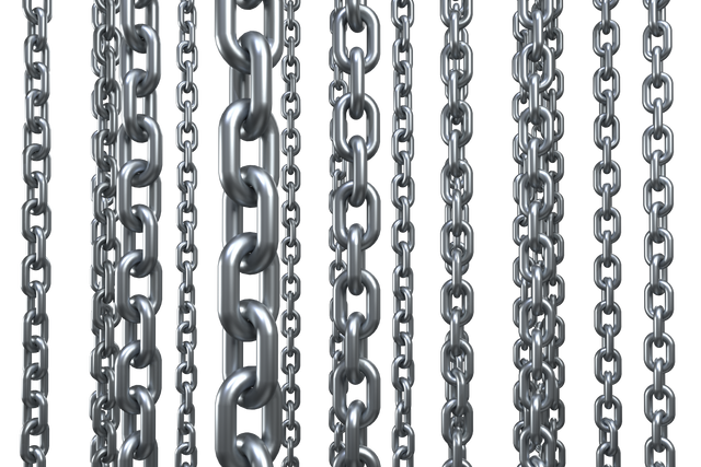 3D Metallic Silver Chains Hanging Facing Down Transparent Background - Download Free Stock Videos Pikwizard.com