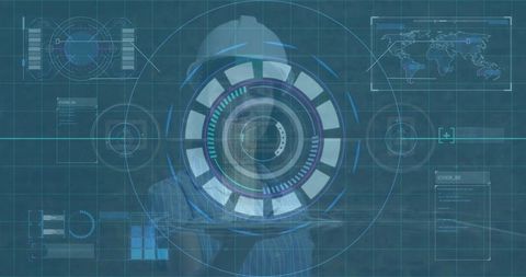 Futuristic Data Interface Overlay on Businesswoman - Download Free Stock Images Pikwizard.com