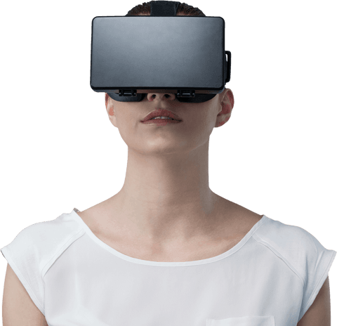 Serious Woman Engaging with VR Experience on Transparent Background - Download Free Stock Videos Pikwizard.com