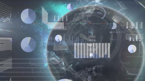 Digital Data Network Visualization With Global Connection