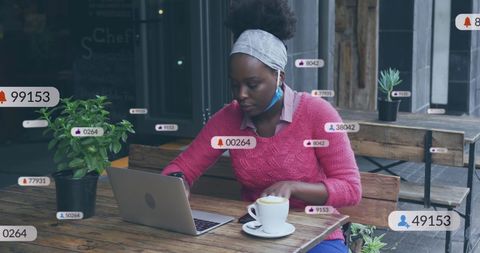 Social Media Interaction in Outdoor Cafe Setting