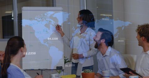 Business Strategist Presenting Global Market Analysis