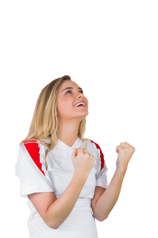 Cheering Female Soccer Fan Celebrating Victory Transparent Background - Download Free Stock Videos Pikwizard.com