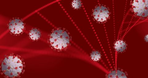 Dynamic Representation of Coronavirus with DNA and Red Background - Download Free Stock Images Pikwizard.com
