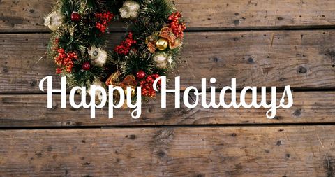 Festive Christmas Wreath and Holiday Greetings - Download Free Stock Images Pikwizard.com