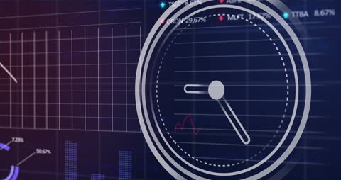 Futuristic Digital Data Interface with Clock Overlay