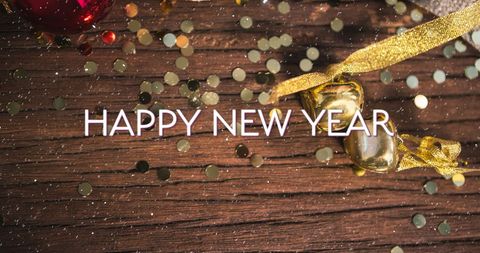 Happy New Year Celebration with Festive Decorations