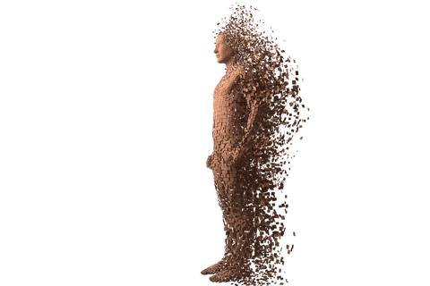 man disintegrating into particles on transparent background - Download Free Stock Videos Pikwizard.com