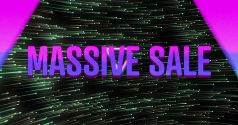 Dynamic massive sale neon triangle design for promotions