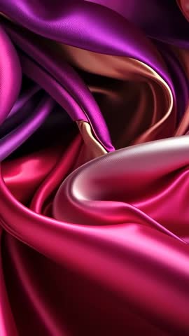 Vertical Satin Fabric Flowing Under Shifting Light, Luxury Color Motion for Branding