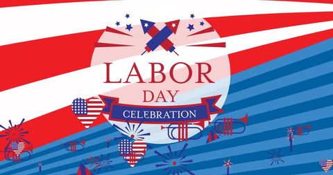 Patriotic Labor Day Celebration with Heart Shape Design