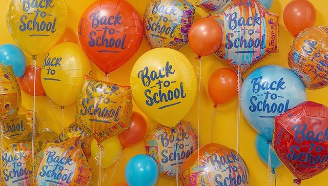 Back to School Celebration Balloons with Cheerful Colors