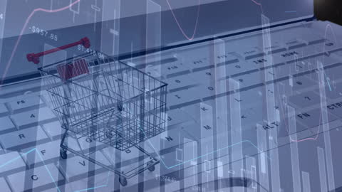 Digital Shopping and Data Analysis Concept