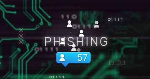 Digital Interface Highlighting Phishing Threat with Notification