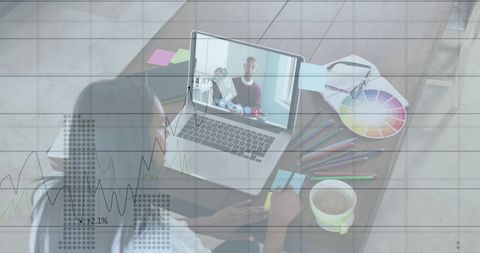 Creative Designer on Virtual Meeting Analyzing Financial Data - Download Free Stock Images Pikwizard.com