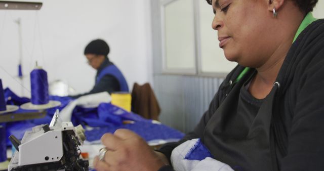 Women Working with Textile in Sewing Workshop - Download Free Stock Images Pikwizard.com