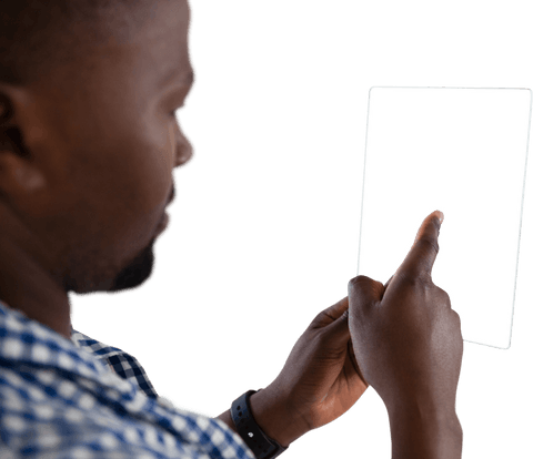 Transparent Tablet Interface Interaction by Businessman - Download Free Stock Videos Pikwizard.com