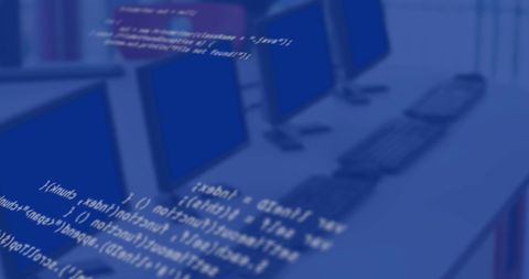 Digital Data Processing with Office Computers Coding Concept - Download Free Stock Images Pikwizard.com