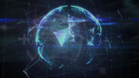 Animated Digital Globe with Network Connections